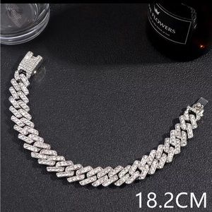Rhinestone silver bracelet